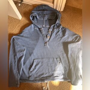 Boxy cropped blue hoodie